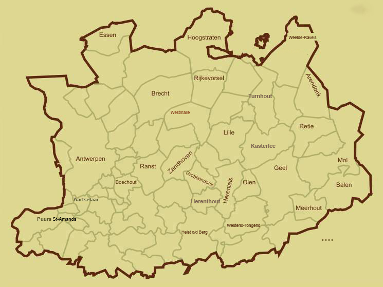 Kaart provincie Antwerpen